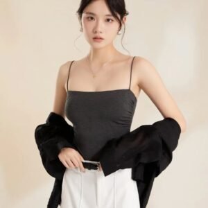 Ebony Whisper Pleated Bra Top