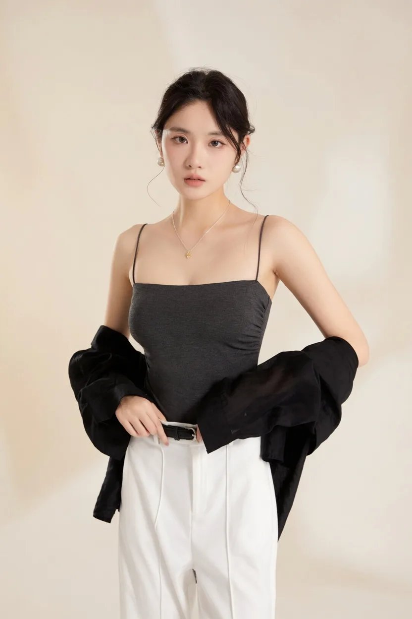 Ebony Whisper Pleated Bra Top