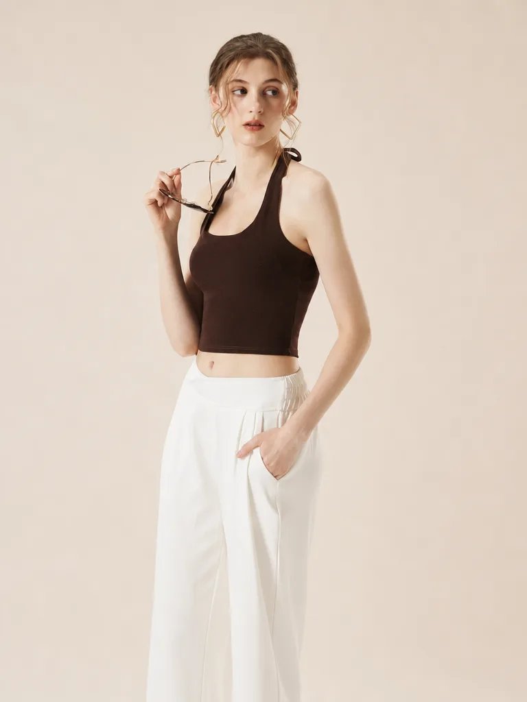 Strappy Padded Halter Crop